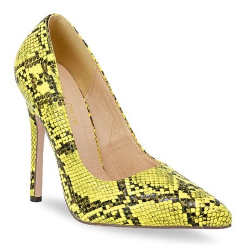 Neon Snake Print Heels